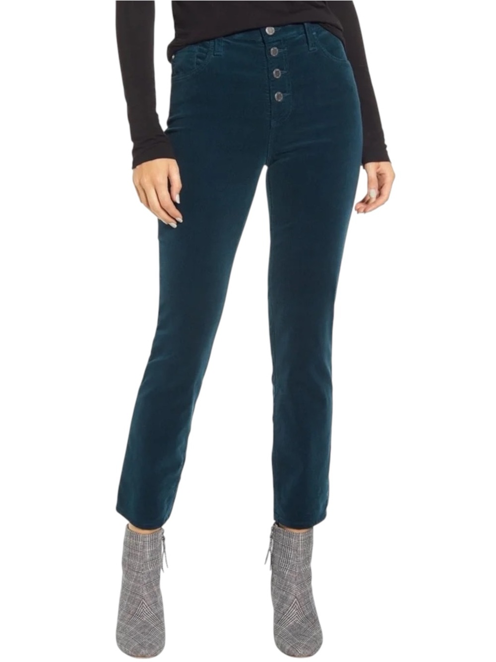 AG Adriano Goldschmied Isabelle Button-up Corduroy Straight Crop Jean size 25